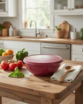 Tupperware Thatsa Bowl Xl Dark Wine Pink Mixing & Lid 32 CUP/7.8 2539A-2. Fixed Price $35.96.