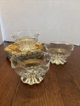 Set Of 3 Studio Nova Citadel Ruffled Rim Footed Dessert Bowls - 4.5 X 2.75. Fixed Price $17.73.