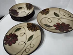 (6) Jaclyn Smith Floral Design 4-BOWLS, 1-SALAD And 1-DINNER Plates. Fixed Price $69.99.