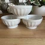 White Ribbed Bowls (3)CAFE Au Lait Style. Fixed Price $28.05.