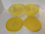 Pc Tupperware Yellow Storage Bowls And Lids 6 Cups 2520A-1. Fixed Price $17.99.