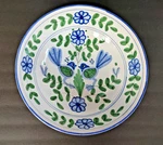 Vintage Sigma Taste Setter Lovebirds Serving Bowl 10" Ceramic Blue Green Floral. Fixed Price $35.97.
