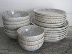 Denby Stoneware "halo Speckle" Dinner Salad Bowl Rice Blue/gray Choose Item. Fixed Price $10.00.