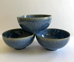 Denby-langley Bright Blue Speckle 5 Rice Bowls Ak Marked. Fixed Price $44.95.