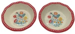 2 Pioneer Woman Spring Bouquet Floral Mini Pie Red Rim Bird. Fixed Price $18.99.