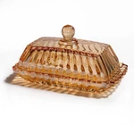 Vintage Amber Glass Butter Dish With - Color Lid,. Fixed Price $30.15.