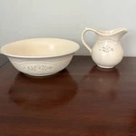 Pfaltzgraff Remembrance Pattern Vegetable Bowl 011 & Gravy Pitcher / Creamer. Fixed Price $26.99.