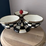 Mackenzie-childs Courtly Check Triplicity Bowl Set For Dips Appetizers New. Fixed Price $284.95.