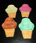 Vintage Lotus Ceramic Ice Cream Bowls-set Of 4. Fixed Price $16.00.