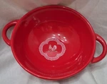 Temptations Doodle Rooster Red Dessert Soup Cereal Handled Bowls 6- 3/4". Fixed Price $10.50.