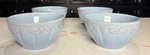 (4*)RARE Vtg Longaberger Soup/salad Bowls Blue Mist-vine 3134920 6" Exc. Cond.!!. Fixed Price $48.00.