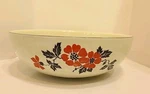 Vtg Mcm Hall's Kitchenware Serving Bowl 9X3" Red Poppy Salad Pasta Retro. Fixed Price $43.00.