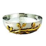 Elegance Golden Vine Hammered Stainless Steel Salad Bowl, 6.5-INCH, Silver/gold. Fixed Price $60.37.