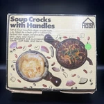 Vintage Hoan Soup Crocks Ceramic With Lids Handle Set Of 4. Fixed Price $30.00.