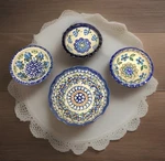 Unikat 4 Various Spice Bowls Polish Stoneware Handpainted Boleslawiec. Fixed Price $58.50.