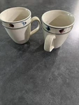 Lot Of 2 Folk Craft Stoneware Rainbow Trout Scotty Mugs 17 Oz. Euc. Fixed Price $10.49.