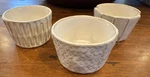 Mud Pie Set Of Tidbit Small Stoneware Ramekin Bowls 2" 3" Cream Textured Euc. Fixed Price $14.95.