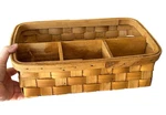 Handwoven Ash Table Top Storage Basket Wooden Divider Compartments 14 X 7 6. Fixed Price $25.00.