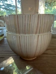 Denby England Stoneware Noodle Bowls Orange Stripe. Fixed Price $34.00.