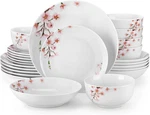 Veweet Porcelain Dinnerware Plates & Bowls Set Annie Floral Pattern (24-PIECES). Fixed Price $109.00.