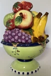 Ganz Bella Casa Fruit Bowl Centerpiece 10.5 Apples Pears Grapes Banana Lemon. Fixed Price $89.00.