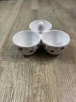 Pampered Chef Simple Additions Dots Bowl Trio #2078 3 Sectional Serving Dish. Fixed Price $20.00.