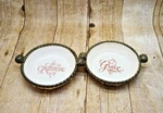 Set Of 2 Amscan Home Grace Gratitude Ceramic Two Handle Trinket Bowl Dish.. Fixed Price $22.96.