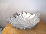16 1/4"L Tam San Silver Colored Leaf Pattern Centerpiece Bowl - Made In Mexico. Fixed Price $44.99.