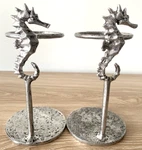 Pottery Barn Seahorse Snack Bowls Set Of 2 (metal Holders Only, No Glass Bowl). Fixed Price $64.95.