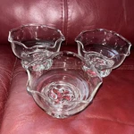 Studio Nova Citadel Ruffled Rim Glass Footed Dessert Bowls Set Of 3. Fixed Price $15.00.