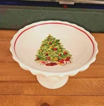 Vintage 2019 Mud Pie "christmas Tree" Ceramic Pedestal Dip Bowl/candy Dish Vguc. Fixed Price $12.99.
