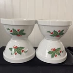 Set Of 4 Bia Cordon Bleu Holly Berry Bowls Christmas Porcelain Holiday Dishware. Fixed Price $19.70.