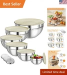 Classic Stainless Steel Mixing Bowls With Lids Versatile 9-PIECE Set For Cooks. Fixed Price $50.99.