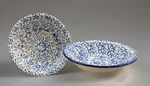 Crate & Barrel Spongeware 8 1/4" Coupe Pasta/soup Bowls - Set Of 2. Fixed Price $10.00.