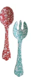 Pioneer Woman 9" Long Melamine Salad Servers Teal & Coral Splatter Pattern. Fixed Price $16.96.