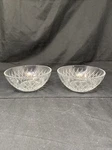 2 Arcoroc France Diamond Cut Glass Starburst Dessert Fruit Bowls 4.75" Stacking. Fixed Price $15.95.