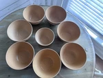 Vintage Ellingers Agatized Wood Bowls #20 - X 3.75 H & #21. Fixed Price $25.00.