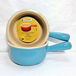 Le Creuset Of 2 Stoneware Onion Soup Chowder Bowl Discontinued Turquoise Nwt. Fixed Price $88.99.