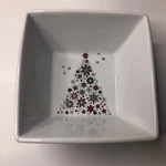 Food Network Xmas Tree Holiday Square Dessert Cereal Snack 20OZ Bowl Linzer. Fixed Price $24.00.