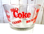 Vtg Coca-cola Goodies Snack Bowl Heavy Glass Coke Popcorn Munchies Candy. Fixed Price $20.27.