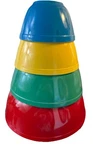 Vintage Pyrex Primary Colors Mixing Set Of Nesting Mcm Red 404. Fixed Price $225.00.