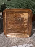 Copper Hammered 13.5" Square Tray Pan Used Good Condition Old Dutch Int'l.. Fixed Price $28.00.