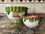 Temp-tations By Tara Winter Whimsy Christmas Mixing Bowls Set Of 2 Discontinued. Fixed Price $14.44.