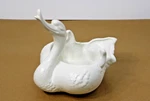 Vintage White Ceramic Swan Planter/ Dish- Hull Pottery Usa #23 8.5" X 10.5" 9". Fixed Price $40.00.