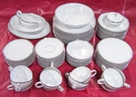 Fukagawa Arita 900P, White Dinnerware With Silver Trim, Per Piece - Your Choice!. Fixed Price $5.97.