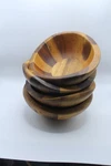 Nambe Yaro (no Stamp) Acacia Wood Individual Salad Bowl Set Of 4 2 Have Problems. Fixed Price $25.00.