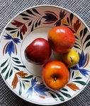 Corona Iron Stone Bowl Made Japan, 11" Wide, Hand Painted, Country Style. Fixed Price $9.00.