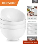 Elegant 10OZ Ceramic Bowls Set Of 4 - Dishwasher & Microwave Safe For Every Meal. Fixed Price $35.99.