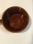 Vintage Rubel 1028 Brown Pottery Serving Bowl Casserole Dish With Handle 8" Usa. Fixed Price $10.00.