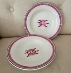Set Of 2 Ancient Mimbre Railroad China Replica Soup Pasta Bowl 8.5". Fixed Price $75.00.